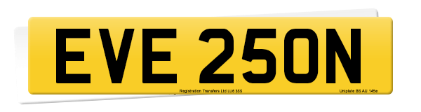 Registration number EVE 250N